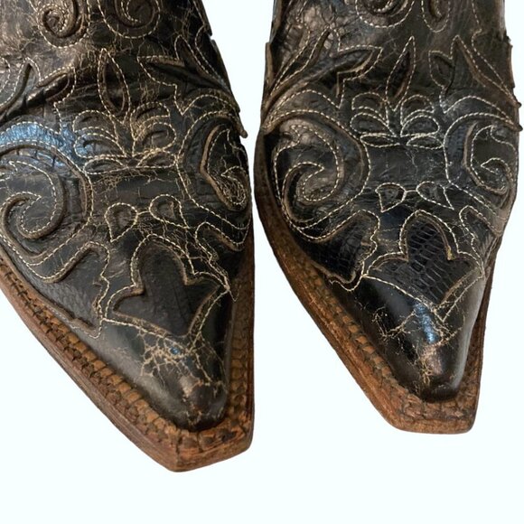 CORRAL Embroidered Goat Leather Lizard Inlay Western Boots - Picture 7 of 15